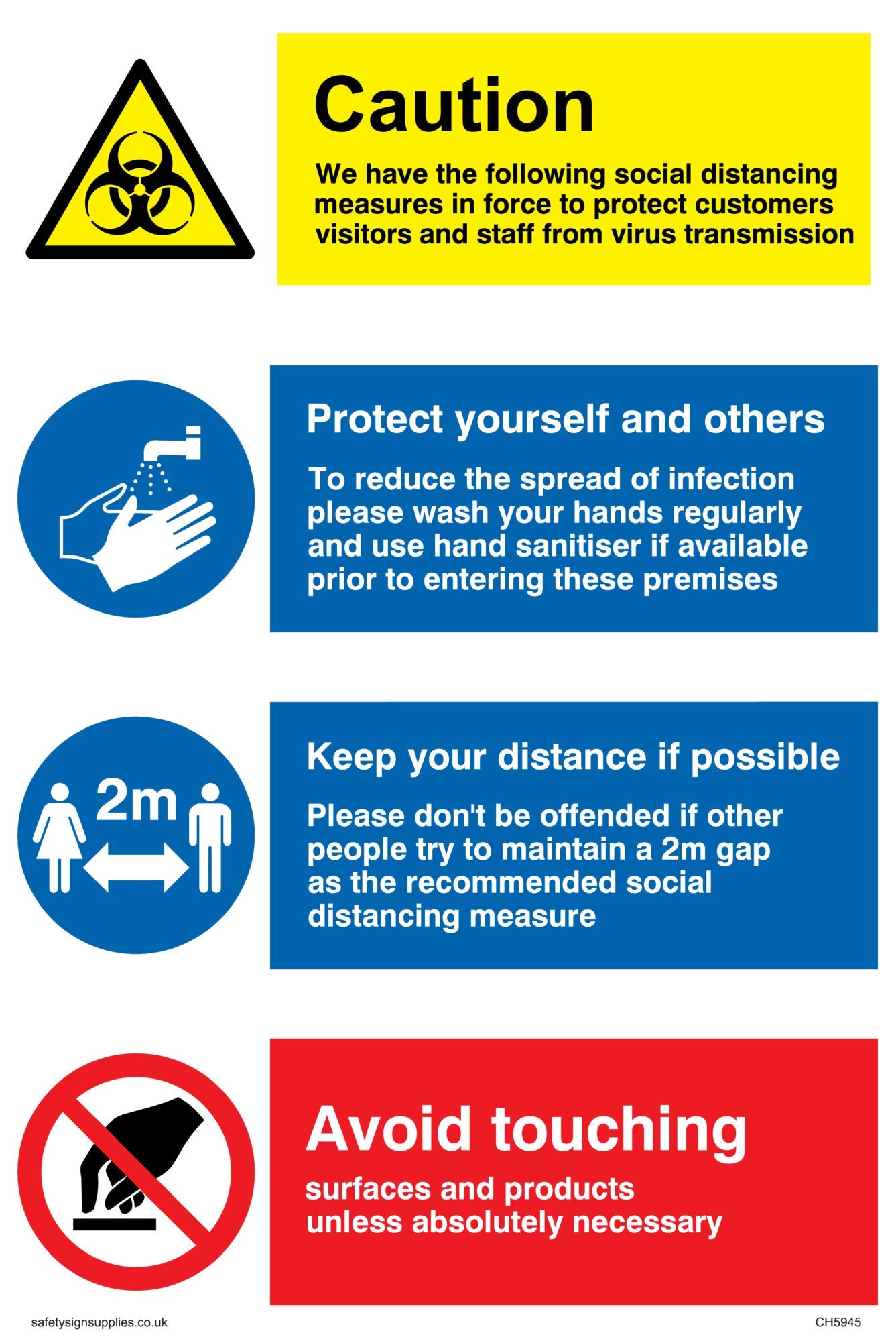 Viking Signs Social distancing measures for retail and business sign - Vinyl/Sticker