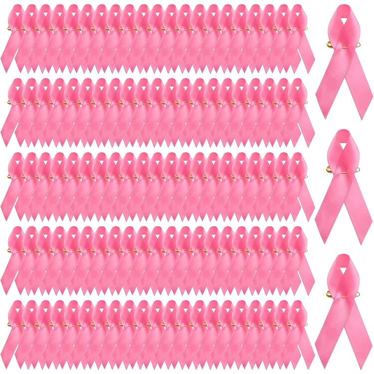 Lot De 120 Breloques Ruban Rose Cancer Du Sein - 4 Styles, Métal Gravé, Trou 2 Mm, Pour Fabrication De Bijoux Ou événements