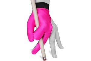 PINBWD Billiard Pool Cue Glove - Classic Two-Colored - for Left Hand - Pink/Black (Medium/Large)