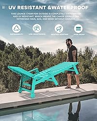 SERWALL Patio Chaise Lounge Chair, 5 Positions