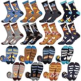 Haysandy 8 Pairs Men Funny Crew Socks Christmas Gifts Athletic Socks for Men Christmas Birthday Holiday Stocking Stuffer