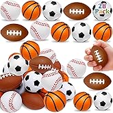 28 Pack Sports Stress Balls for Kids,Sports Party Favors Soccer Football Squeeze Fidget Relief Toys for Kids, Easter Basket Stuffer,Goodie Bags Stuffers,Classroom Prizes,Pinata Filler,Birthday Gifts