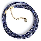 Gempires Multi Layered Beaded Necklace Handmade Gemstone Crystal Jewelry Hypoallergenic Non Tarnish 18 Inch Gold Plated Lightweight Choker Necklaces For Women