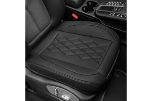 JOJOBAY Leather Car Seat Cover,Bottom Seat Covers for Cars,Front Seat Protector,Fit for 95% of Vehicles - Padded,Anti-Slip,Premium Leather(1 PC,Black)