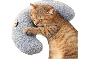 Chewbrary Pillow for Cat, Small Moon Pillow for Kitty, Ultra Soft, 10x6x2 Inch, Machine Washable, Quick-Drying (Blue)