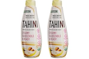 Mighty Sesame Co. Organic Tahini, Squeezable Creamy & Ready Tahini Paste, 10.9oz (2 Pack) Gluten Free, Vegan, Non GMO, Keto Friendly, Plant Based Protein, Kosher