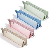 cobee 4 Pcs Mesh Makeup Brush Bag, Mesh Bags With Zipper Multicolor Small Makeup Bag, Portable Rganizer Stationery Storage Bags For Home Office Travel Accessories Organizer