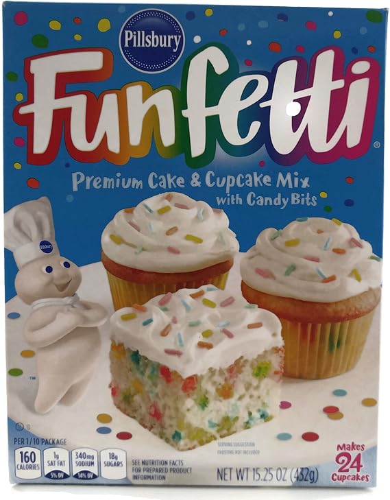 Pillsbury, Funfetti Cake Mix with Candy Bits, 15.25oz Box (Pack of 4