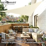HEYOMART Sun Shade Sail 5x5x5mm Triangle Cream White 98% UV Block view 2