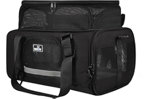 Wakytu Pet Carrier for Small Dogs Cats TSA Collapsible Cat Carrier Expandable Dog Carrier Bag Adequate Ventilation Airline Approved Pet Carrier with Safety Lock Zipper