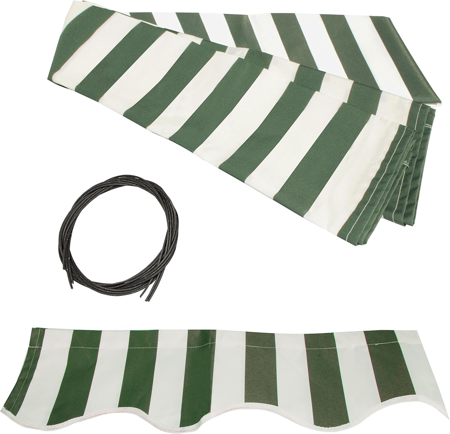 ALEKO FAB12X10GRWT00 Retractable Awning Fabric Replacement 12 x 10 Feet Green and White Striped