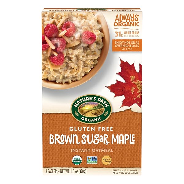 NATURE’S PATH ORGANIC BROWN SUGAR MAPLE INSTANT OATMEAL,...