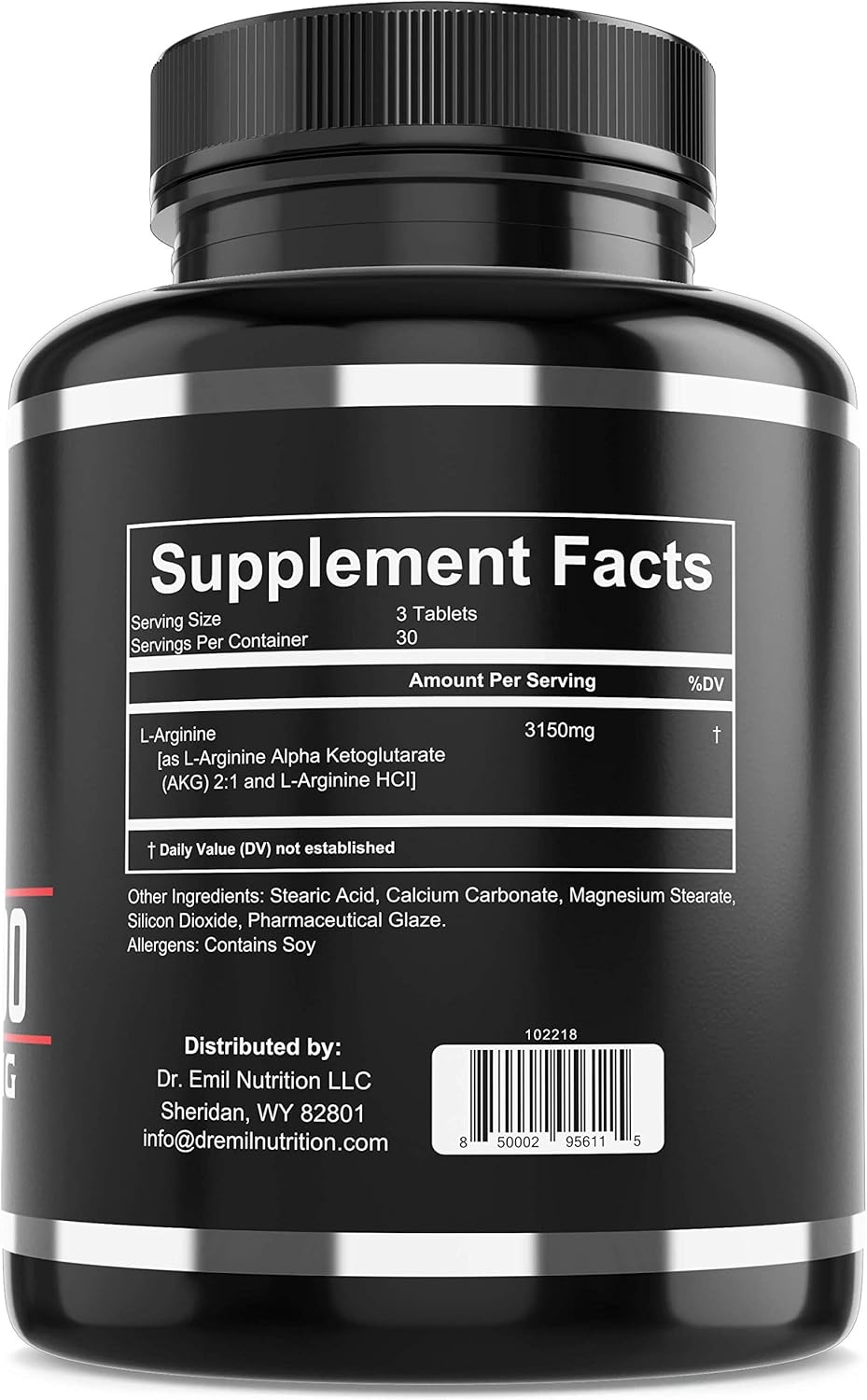 Dr. Emil - L Arginine (3150mg) Highest Capsule Dose - Nitric Oxide Supplement for Muscle Growth, Vascularity, Endurance and Heart Health (AAKG and HCL) - 90 Tablets: Health & Personal Care
