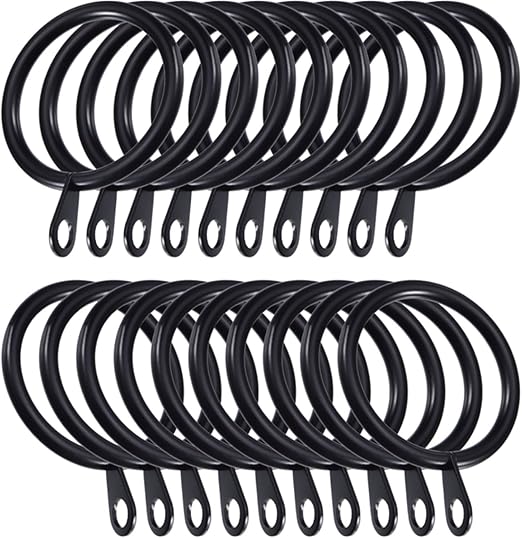 Shappy 20 Pack Metal Curtain Rings Hanging Rings For Curtains And