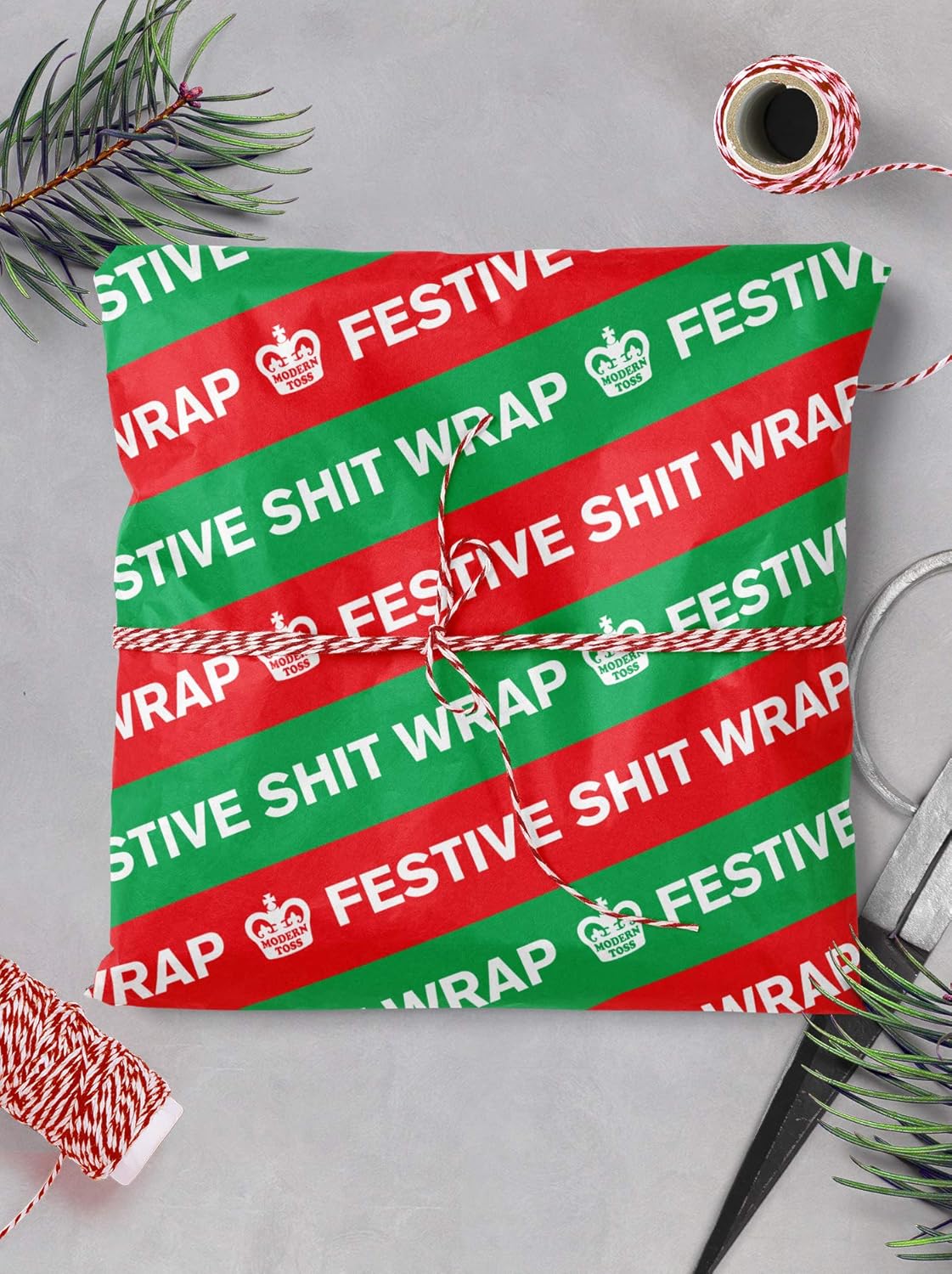 Official Modern Toss, 2 Sheets Of Funny ' Festive Sh*t' Wrapping Paper, Rude Christmas Xmas Gift Wrap, Wrapping Paper - Image 4