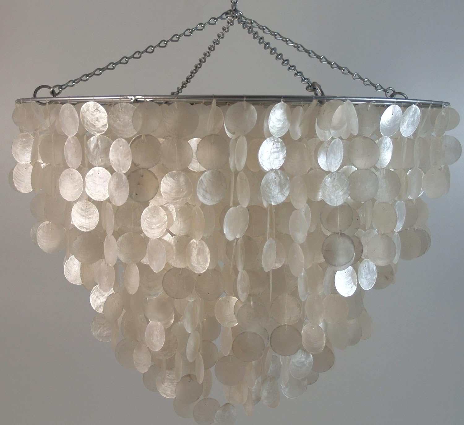 Guru-Shop Deckenlampe/Deckenleuchte Samoa Long Chrome, Muschelleuchte