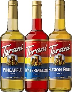 Torani Syrup Summer Fun 3 pack Assortment, Passionfruit, Pineapple and Watermelon, 25.4 Ounce Bottles Each
