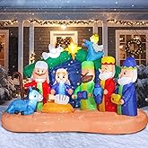 8 FT Christmas Inflatable Decorations Nativity, Outdoor Yard Decorations Built-in Bright LED Light Blow Up Christmas Decorations for Yard, Garden,Lawn Outdoor Holiday Yard Decorations
