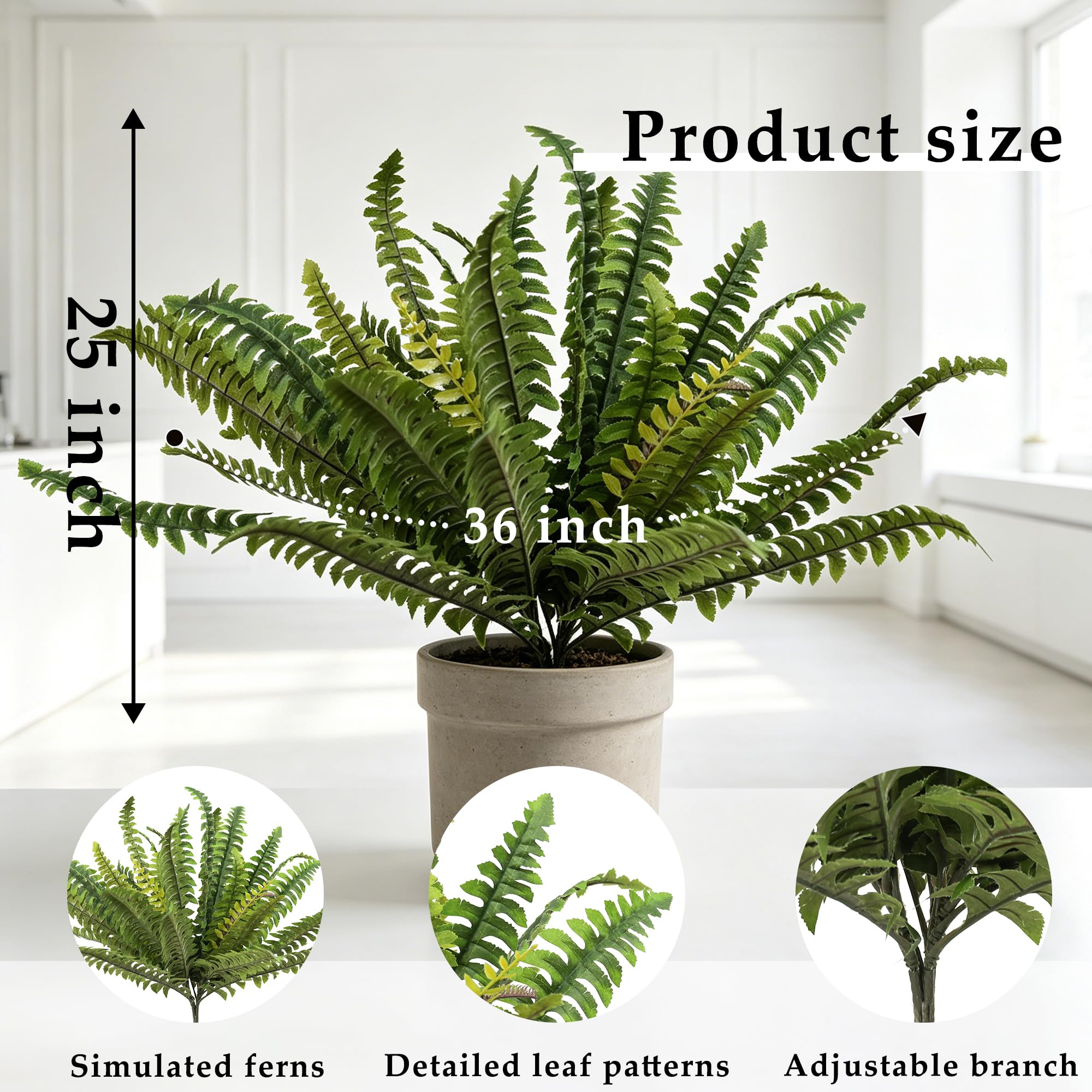 Condition photo showing New/Like New for mumtop hanging outdoor artificial of fern plants large, faux artificial boston ferns 2 pack for pot