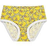 JHKKU Little Girls' Soft Cotton Underwear Kids Breathable Comfort Cute Rubber Duck Panties Briefs Toddler Undies