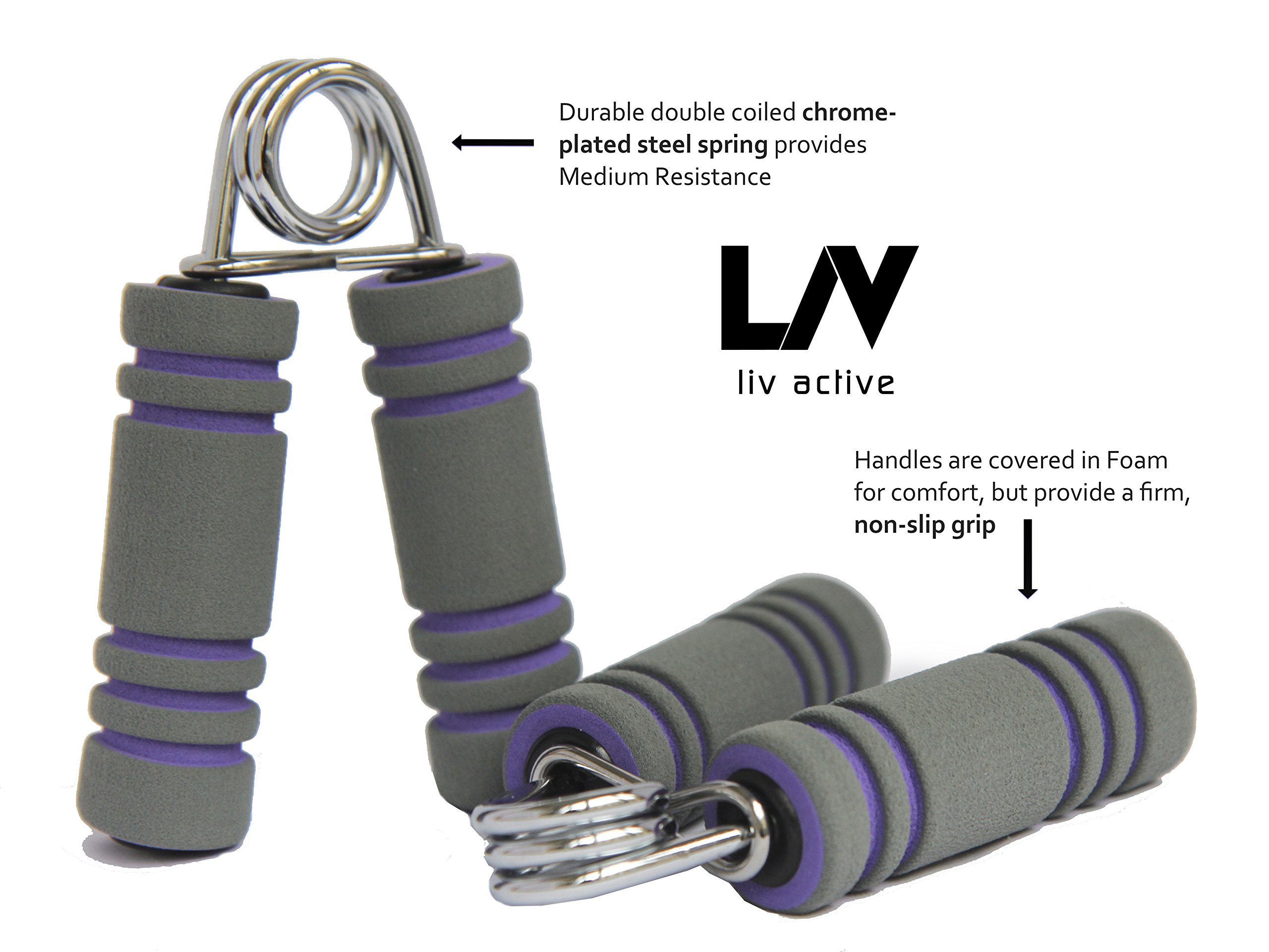 LIV Active Medium Resistance NonSlip Hand Grip for Beginner to