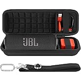 co2CREA Hard Travel Case for JBL Flip 7/6/5 Waterproof Portable Bluetooth Speaker (Black Case + Inside Black)