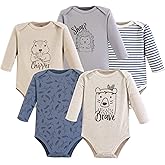 Yoga Sprout Cotton Bodysuit, 5 Pack, Wild Woodland, 0-3 Months
