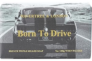 Wavertree & London Born To Drive Scented Natural Soap Bar, 7oz Moisturizing French Triple Milled Soap Bar for Women & Men