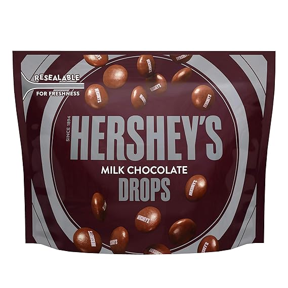HERSHEY'S DROPS Milk Chocolate Candy, 7.6 oz Pouch (Pack