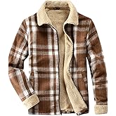 Fozexi Women's Sherpa Lined Jackets Sherpa Turn-Down Collar Full Zip Fleece Flannel Jacket for Women Trendy