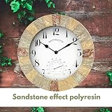 HomeZone 10" Garden Clock & Thermometer - Weather Resistant Quartz view 8