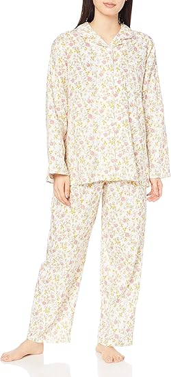 Amazon ウイング ワコール パジャマセット 綿100 を使用した二重ガーゼでやわらかな素材感 パジャマ 長袖 長ズボン 花柄 Ep71 レディース パジャマ ルームウェアセット 通販