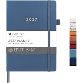 ⩓ Per Se 2027 Planner, 12-Month Monthly &amp; Weekly, 2027 Calendar Planner (Jan 2027&ndash;Dec 2027), A5 Hardcover Faux Leather, 5.7" x 8" (Dark Blue)