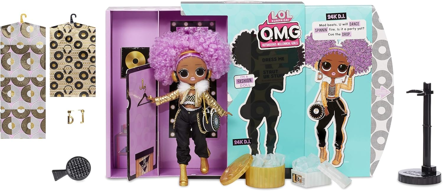 LOL Surprise OMG 24K DJ Fashion Doll for Kids, 20 Surprises, Styled Hair & Fierce Fashions, For Ages 4 Years & Up - Image 4