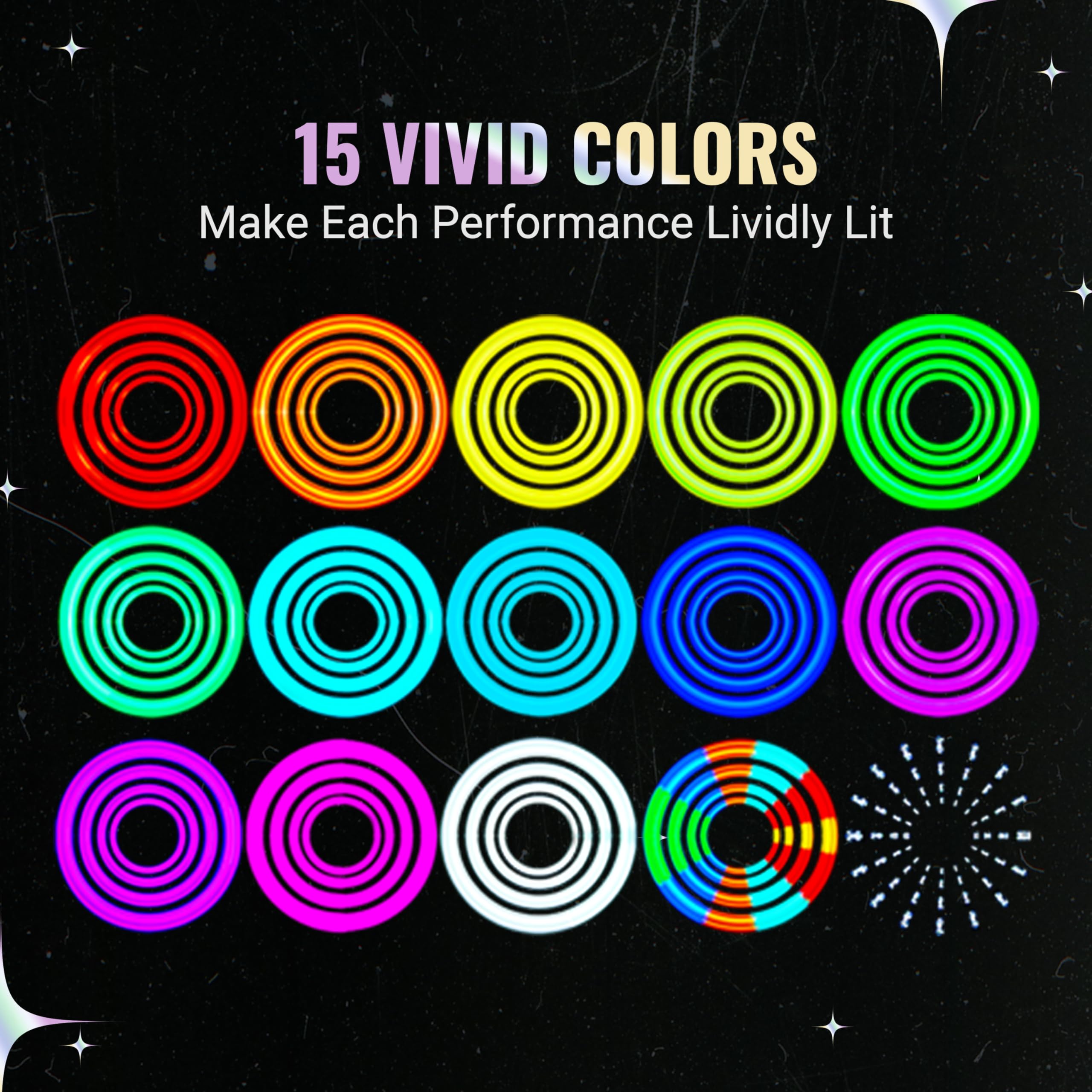Ultra Light LED Glow Stick (2 Pack) - Customizable Rainbow Light Sticks with Over 70 Vibrant Color Modes and Flashing Patterns - LED Concert Light Sticks, Poi Flow Art, Light Spinning
