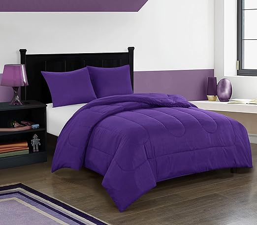 Buy Pop Shop University All Season Easy Wash Alternative Reversible Bright Solid Ultra Soft Lightweight Microfiber Comforter Set Twin Xl Purple Online At Low Prices In India Amazon In
