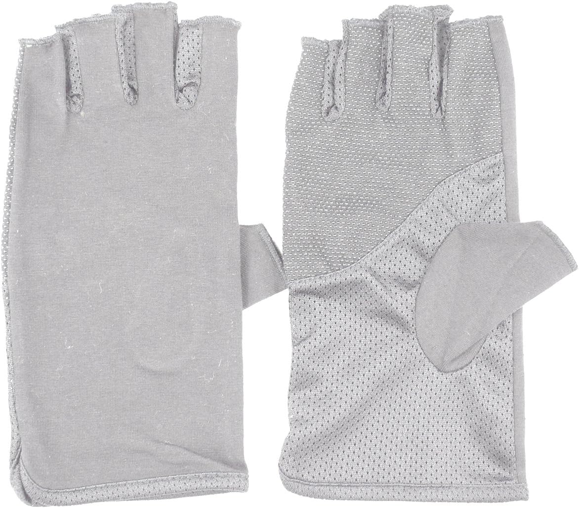 Mens Summer Hiking Outdoor Sun Fingerless Gloves Cool Driving Anti UV Gloves