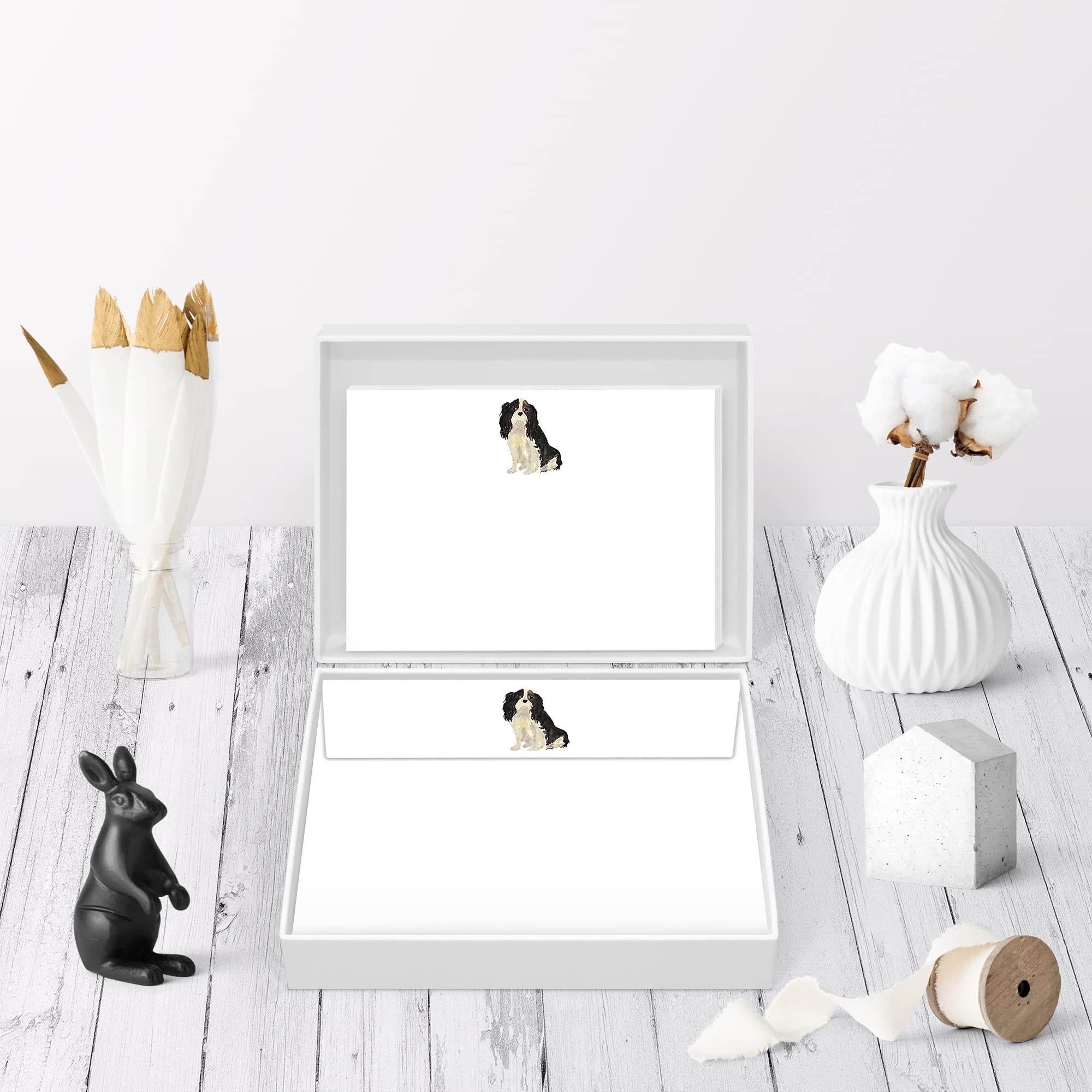 Me Loovely Cavalier King Charles Spaniel Flat Notecard & Envelopes Sets Correspondence Stationery Blank Greeting Cards Writing Supplies | Christmas Gifts (A6 Size, Pack of 40)