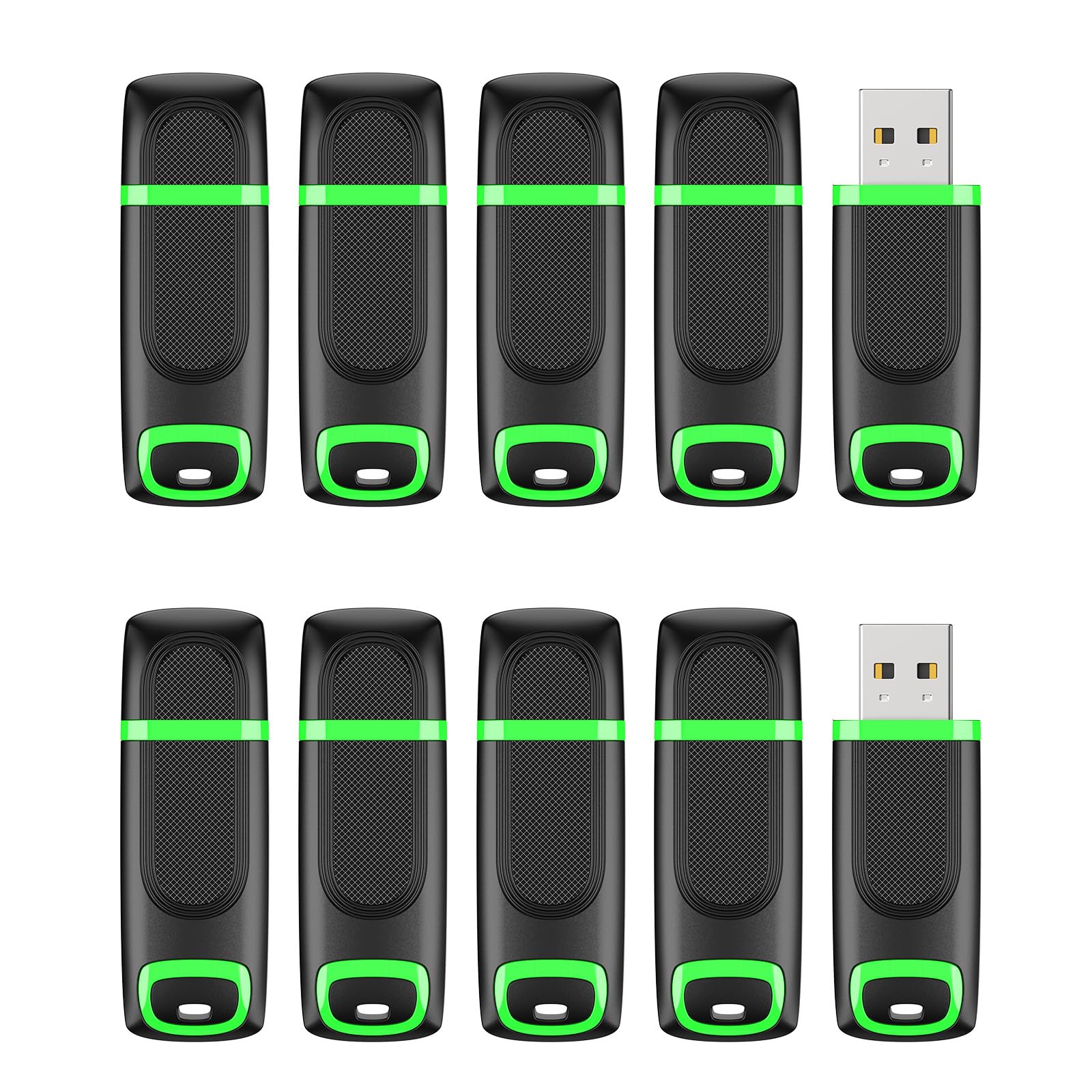 KEXIN 16GB USB Stick 10 Pack USB 2.0 Flash Drive Mini USB Memory Stick USB Sticks Pen Drive Zip Stick for Cap for PC, Tablet, TV, Car (Green)