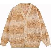 Bakyarder Women's Y2K Color-Block Striped V Neck Button Down Open Front Cardigan Sweater