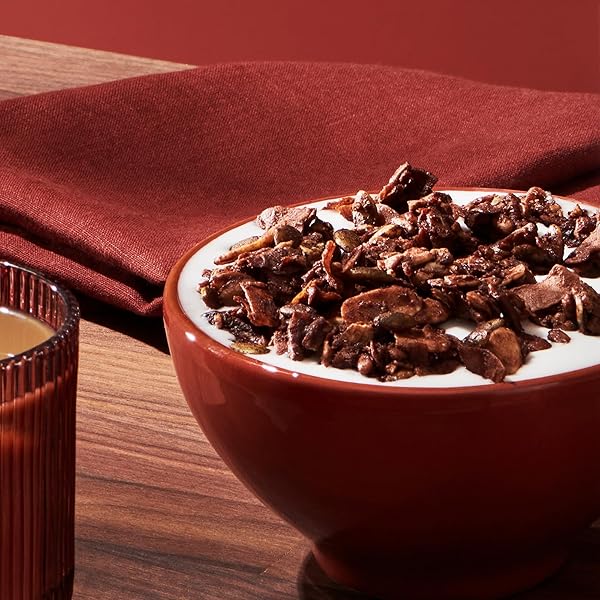NUTRAIL NUT GRANOLA CEREAL, DARK CHOCOLATE, NO SUGAR ADDED, KETO, LOW CARB, GLUTEN FREE, GRAIN FREE, HEALTHY BREAKFAST 8 OZ. 1 COUNT