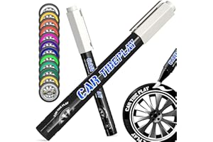 Cartideplay Paint Pen for Car Tires, Premium Tire Marker Pens White Waterproof Paint Markers For Car Tire Lettering | Permanent and Waterproof | Carwash Safe | White | 2PCS