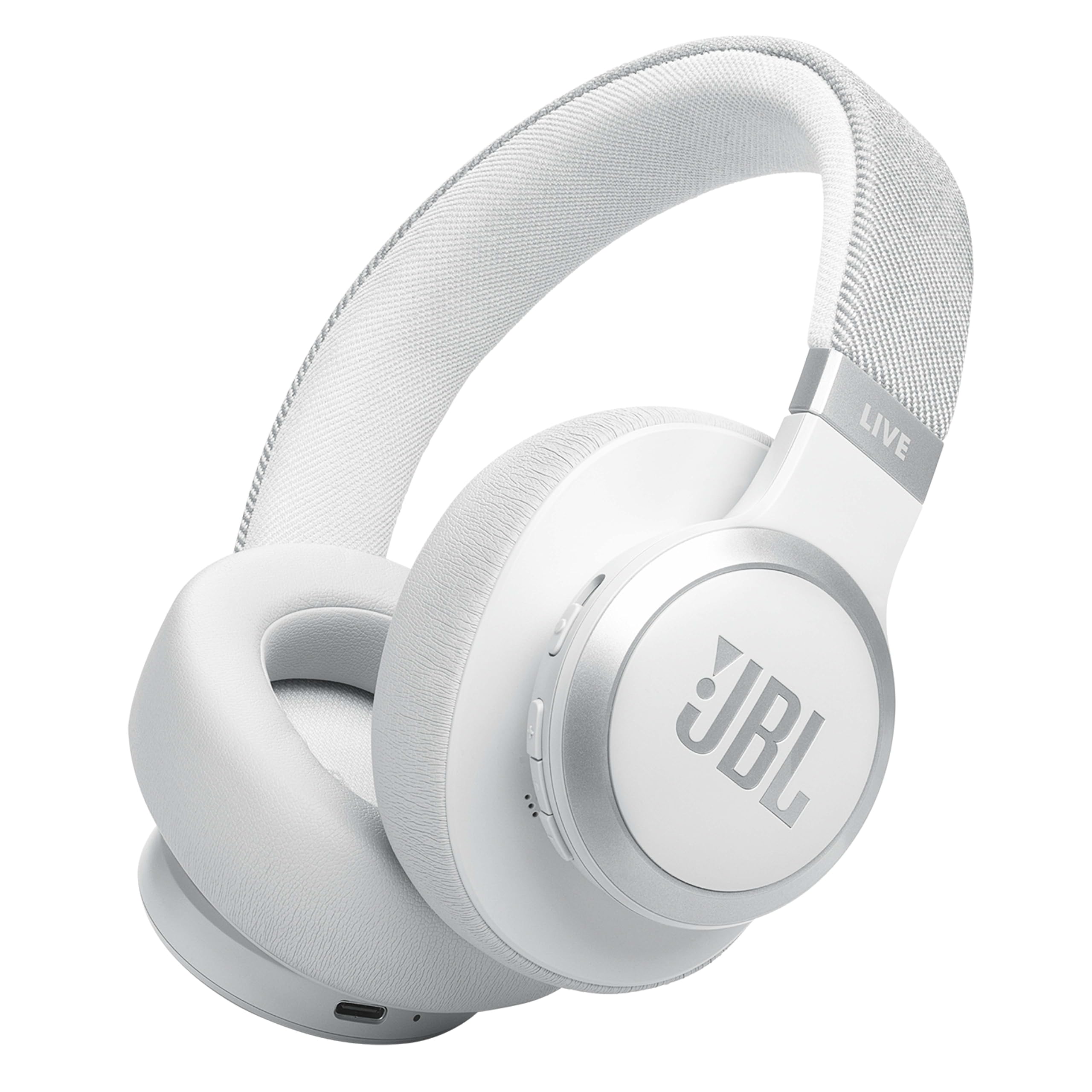 JBL Live 770 NC – Bluetooth Over-Ear-Kopfhörer mit adaptivem Noise-Cancelling – Kabellose Ohrhörer mit JBL Signature Sound und Sprachassistent – Langer Musikgenuss für bis zu 65 Stunden – In Weiß