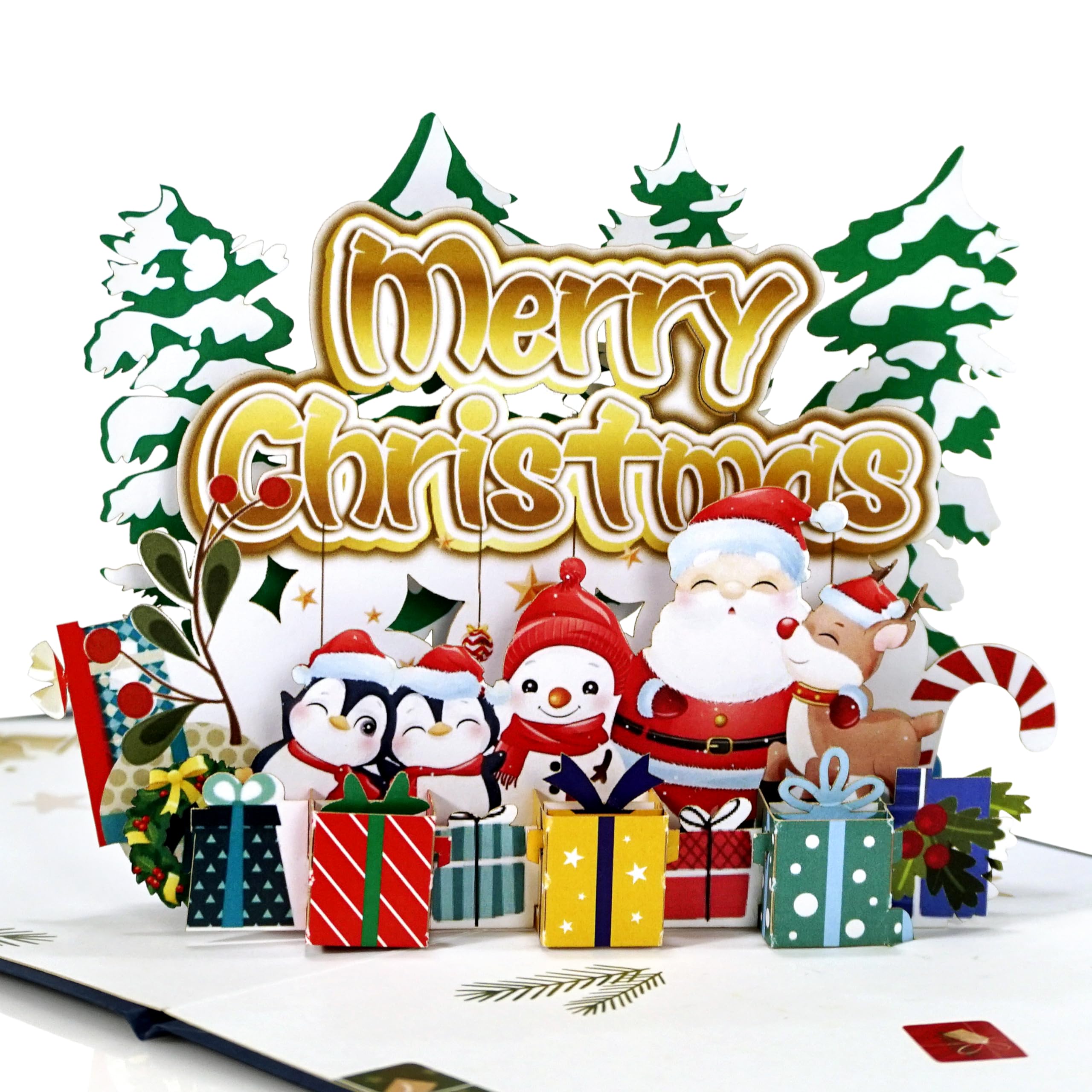 CUTPOPUP Merry Christmas Cards 2025, Pop Up Christmas Cards w Envelope, 3D Xmas Card, Holiday Greeting Card Gifts for Her Him Wife Husband Family Son Mum Dad (Merry Christmas) US8-CN256UK1515 — image 1