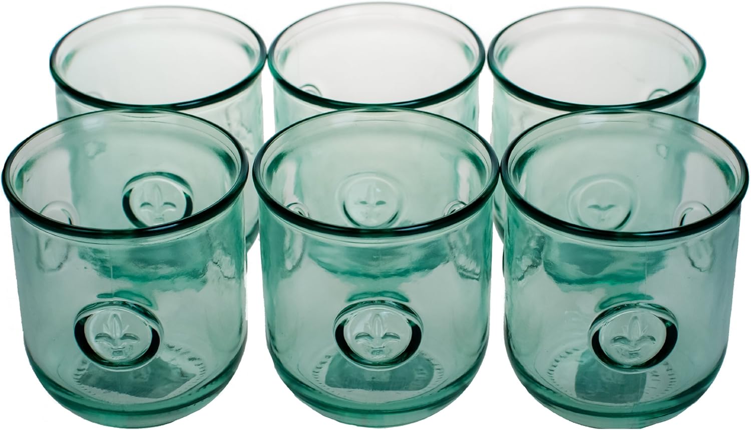 Amazon Com Amici Fleur De Lis Glasess 11 Oz Set Of 6 Juice Glasses Tumblers Water Glasses
