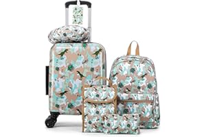 Rosamo Kid’s Luggage Set 5 Piece Suitcase Set 16’’ Hardside Luggage with Spinner Wheels Girls Boys Carry on Luggage Travel Rolling Luggage Airline Approved