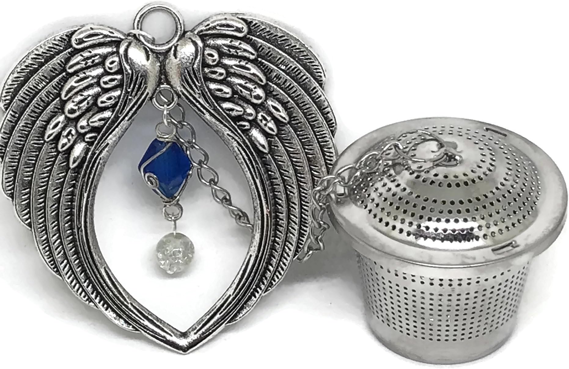 Tea Infuser Ball with Angel Wings Weight Handmade