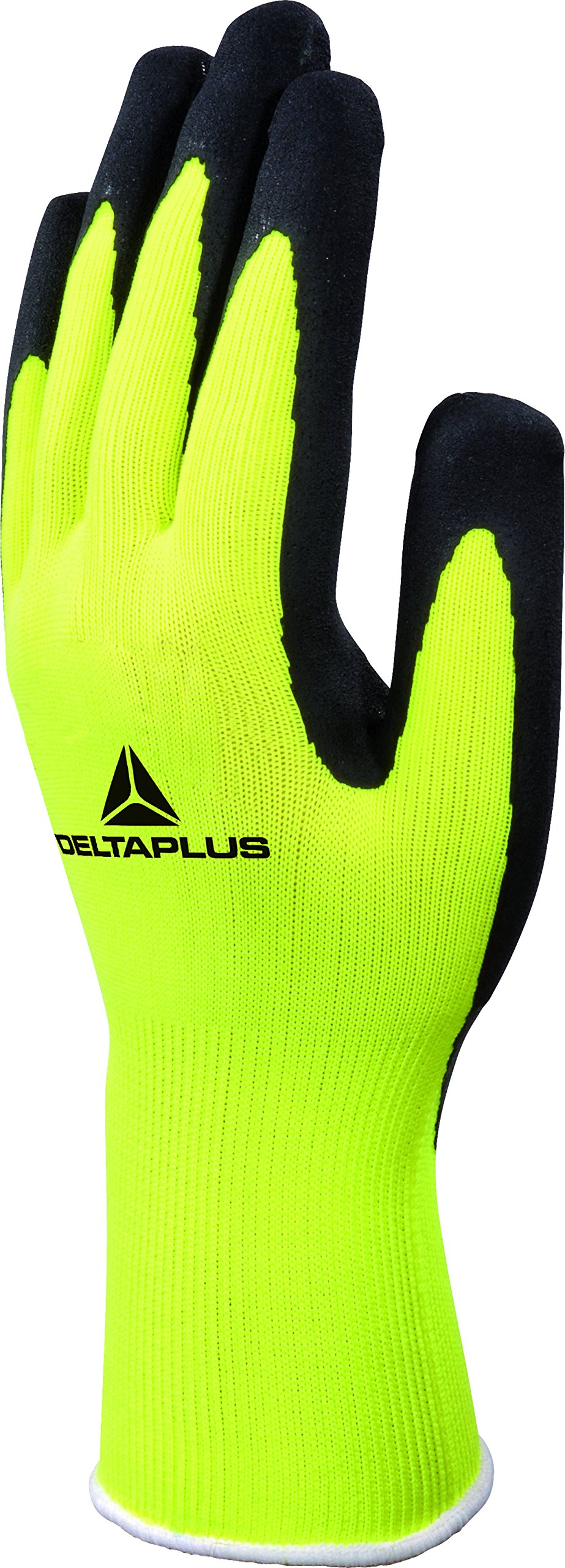Elvex Delta Plus VV73310 Safety Gloves -Latex Foam Coated - Size Capacity, Volume, Polyester, 10, Flourescent Yellow
