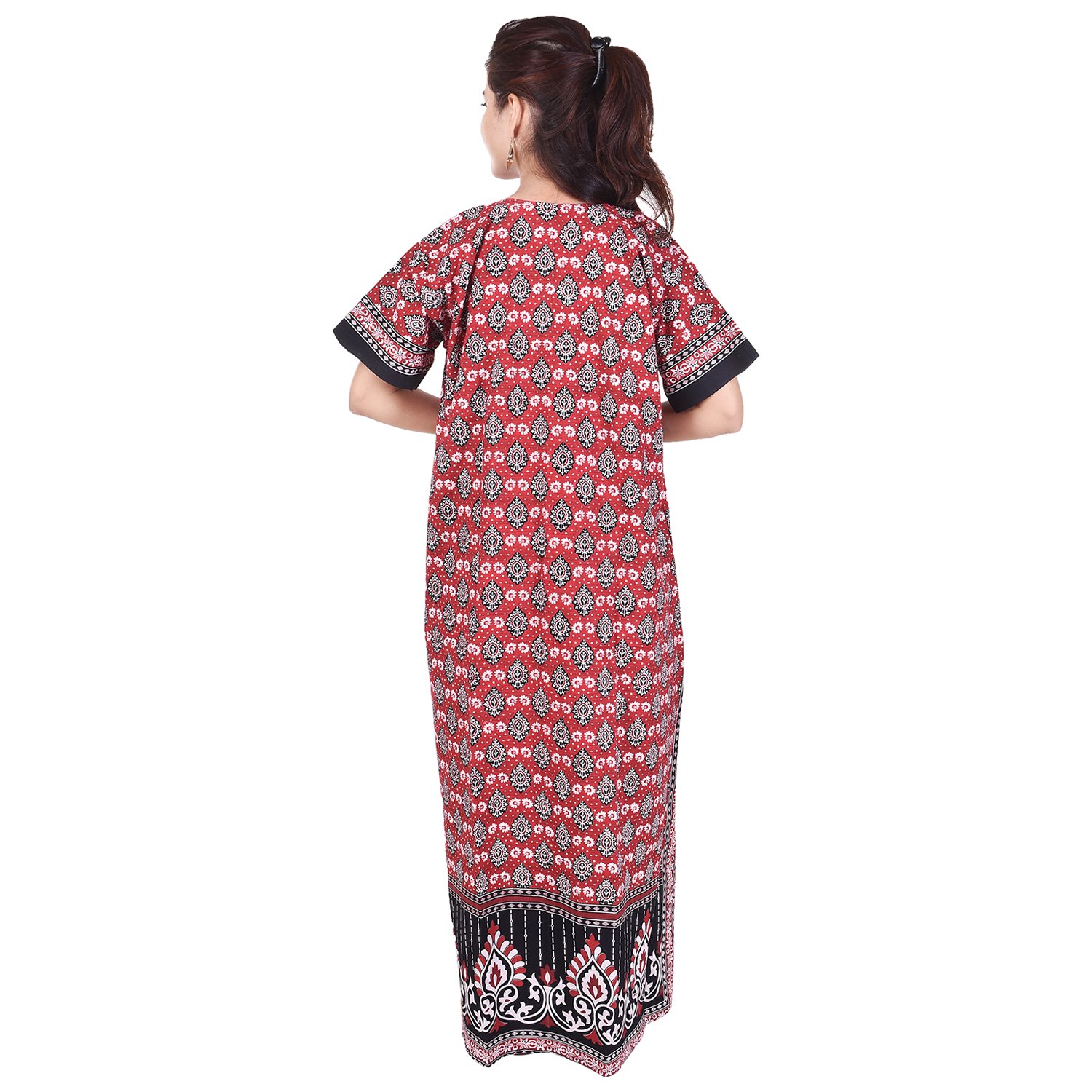 jwf women's cotton nighty free size (pack of 4 pcs)