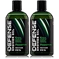 Defense Soap Organic Peppermint Body Wash | All Natural Mint Shower Gel with Tea Tree Oil, Eucalyptus Oil. Wrestling Inspired, For All Mens & Womens Skin Types. 12 oz (Pack of 2)